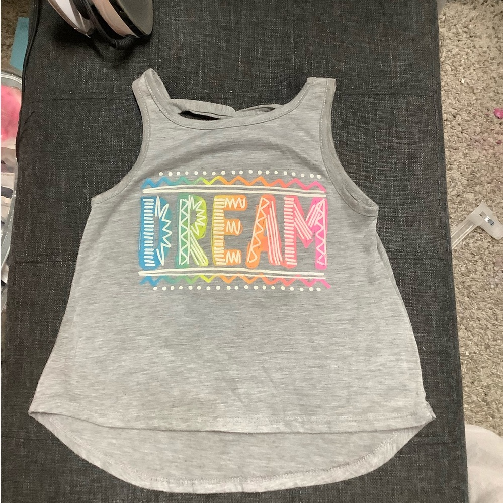 Gray Tank Top with Colorful Dream Print